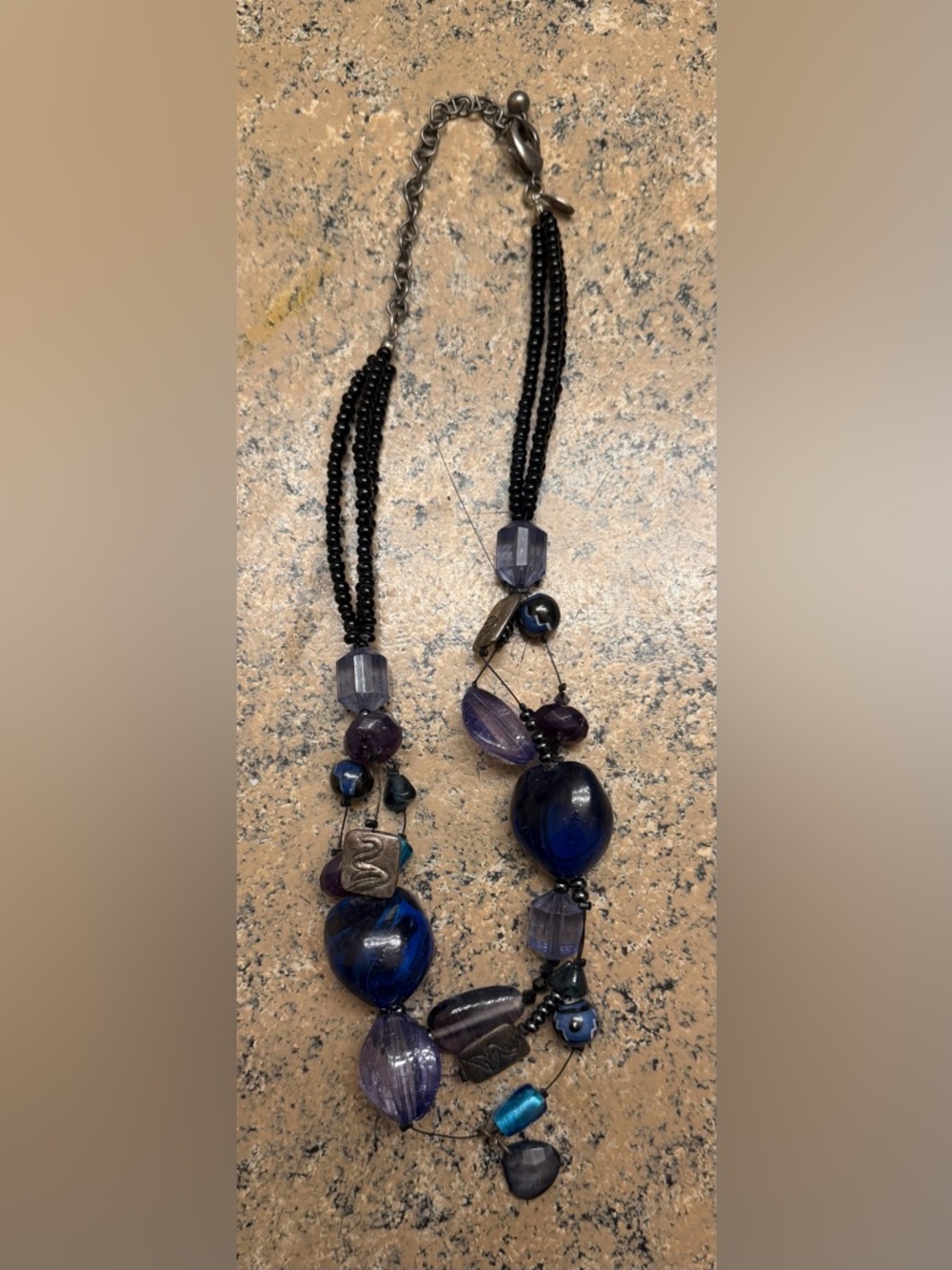 Chico's multi strand chunky stone necklace